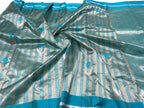 Blue Chanderi Handloom Silk Saree - Elegant and Pure - Luxurion World