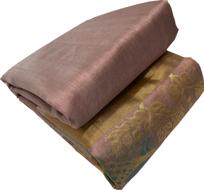 Exquisite Pink Chanderi Silk Saree - Handloom Beauty - Luxurion World