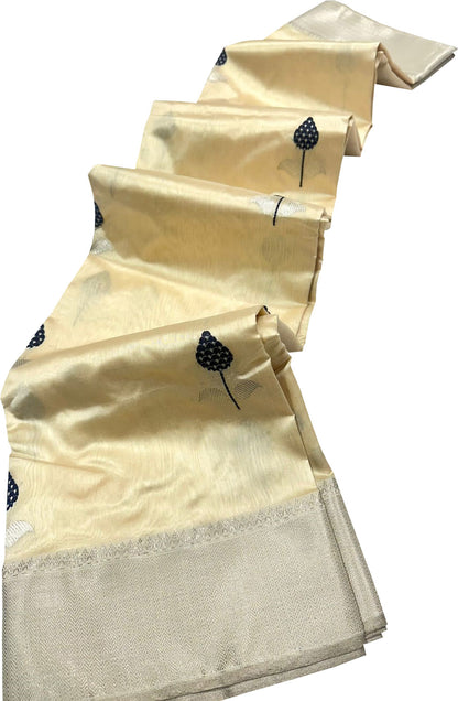 Pastel Chanderi Silk Saree: Handloom Elegance - Luxurion World