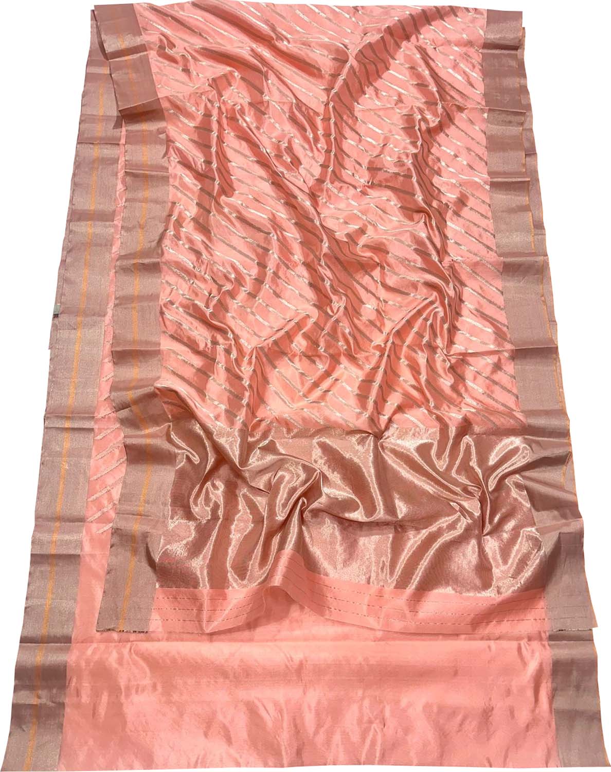 Peach Chanderi Handloom Silk Saree - Elegant and Luxurious - Luxurion World