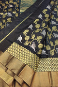 Elegant Black Chanderi Silk Saree - Luxurion World