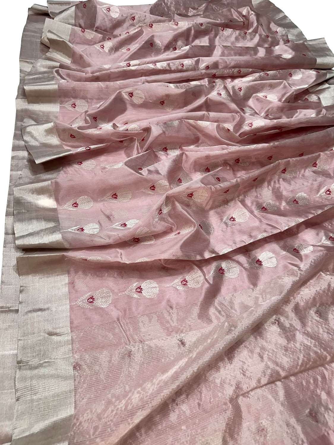 Beautiful Pink Chanderi Silk Saree - Luxurion World