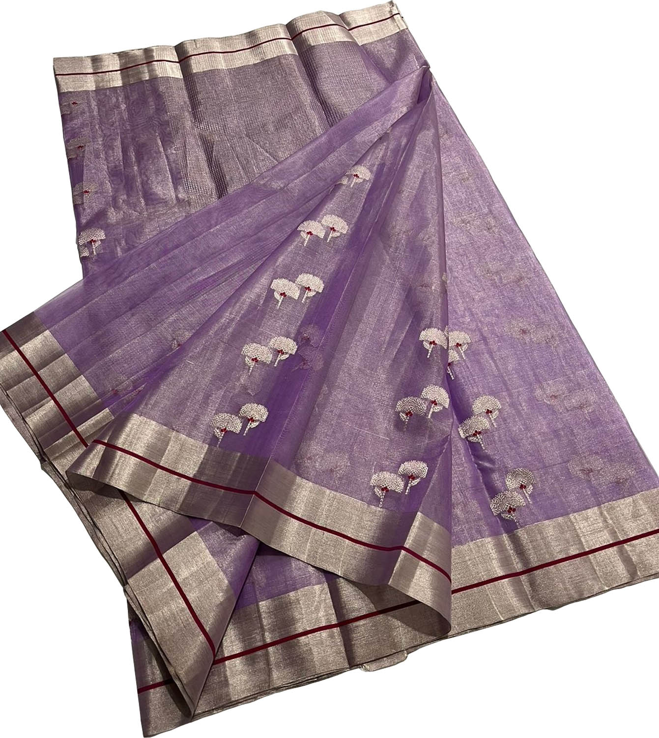 Exquisite Purple Chanderi Handloom Silk Saree - Luxurion World