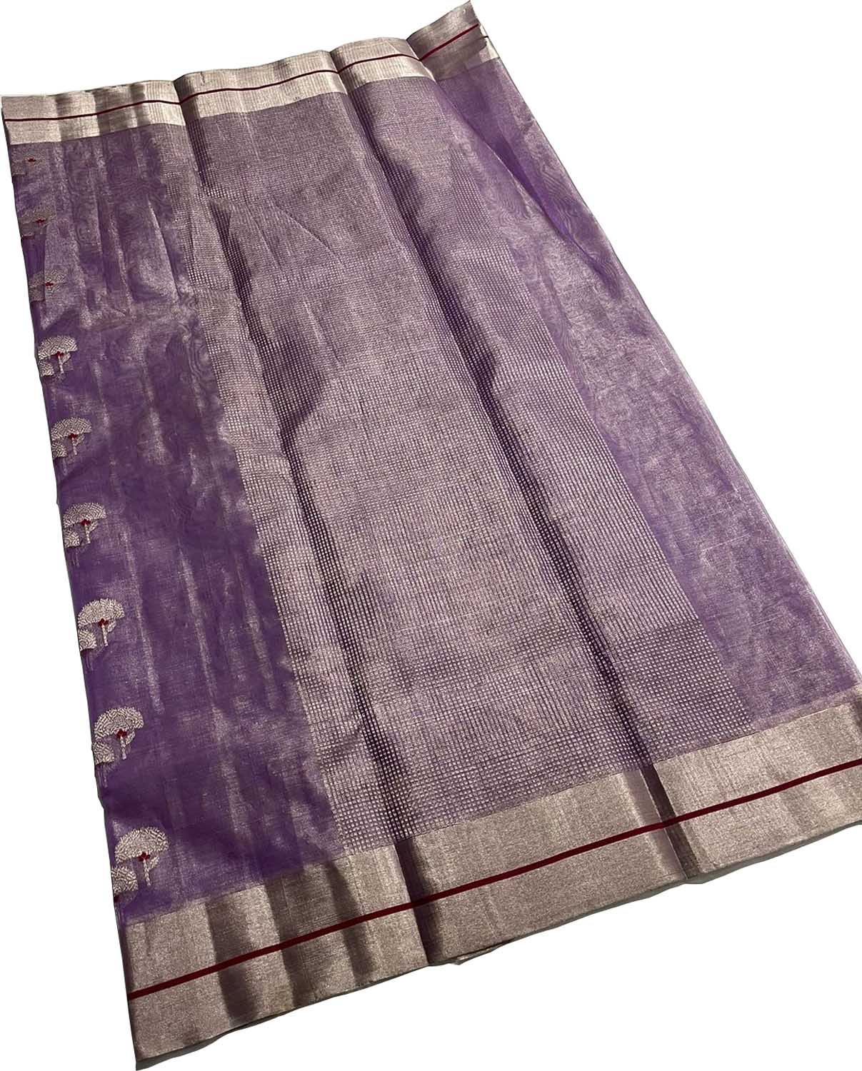 Exquisite Purple Chanderi Handloom Silk Saree - Luxurion World