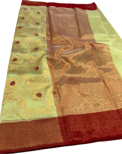 Yellow Chanderi Handloom Silk Saree - Pure Elegance - Luxurion World