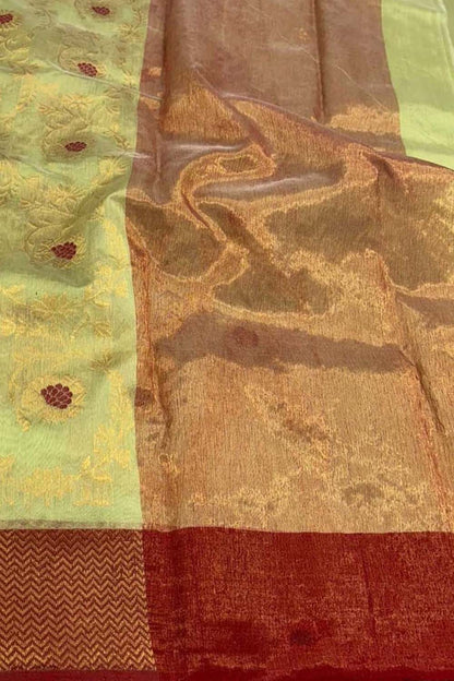 Yellow Chanderi Handloom Silk Saree - Pure Elegance - Luxurion World