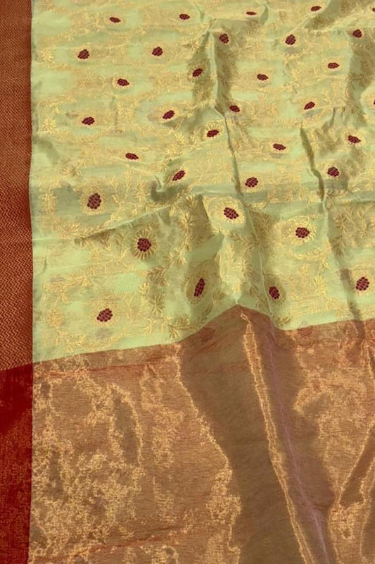 Yellow Chanderi Handloom Silk Saree - Pure Elegance - Luxurion World