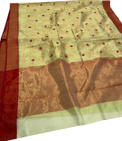Yellow Chanderi Handloom Silk Saree - Pure Elegance - Luxurion World