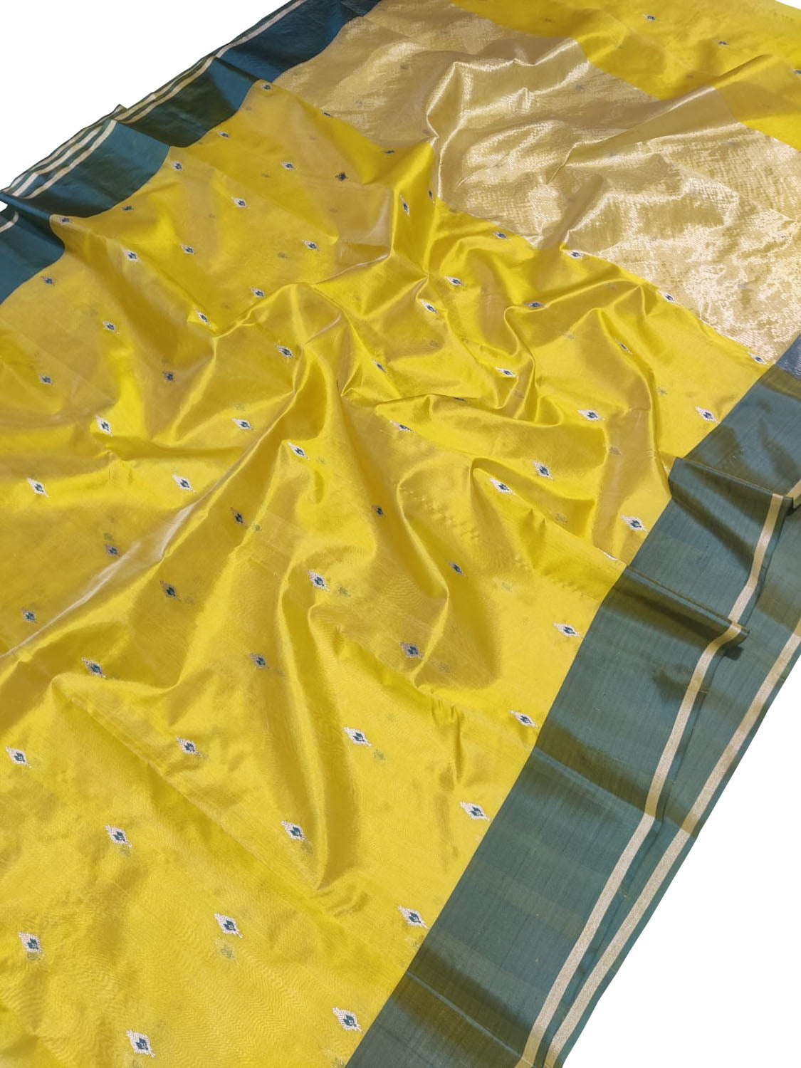 Yellow Chanderi Handloom Silk Saree - Pure Elegance - Luxurion World