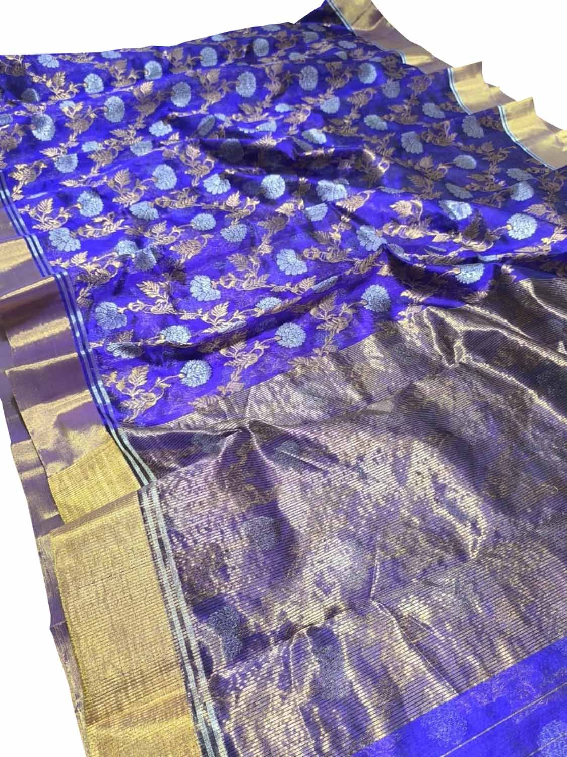 Elegant Purple Silk Saree: Chanderi Handloom - Luxurion World