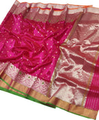 Stunning Pink Chanderi Silk Saree - Handloom Beauty - Luxurion World