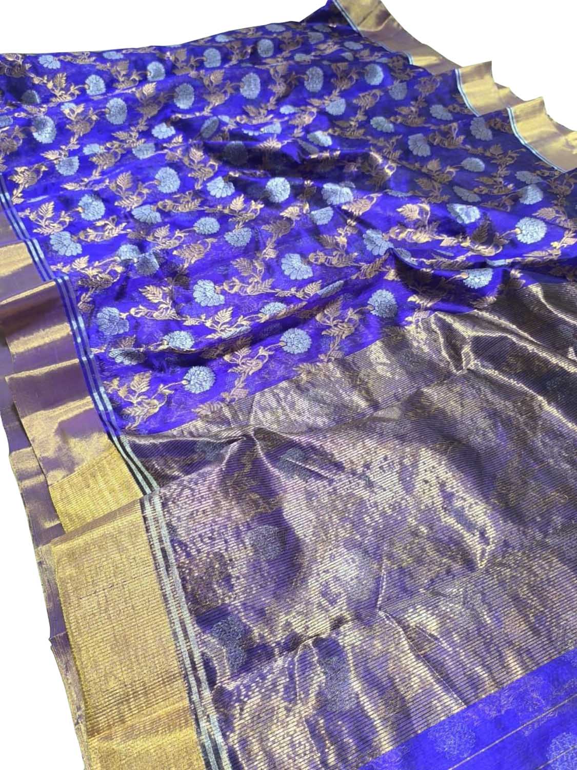 Exquisite Purple Chanderi Handloom Silk Saree - Luxurion World