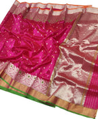 Beautiful Pink Chanderi Handloom Silk Saree - Luxurion World