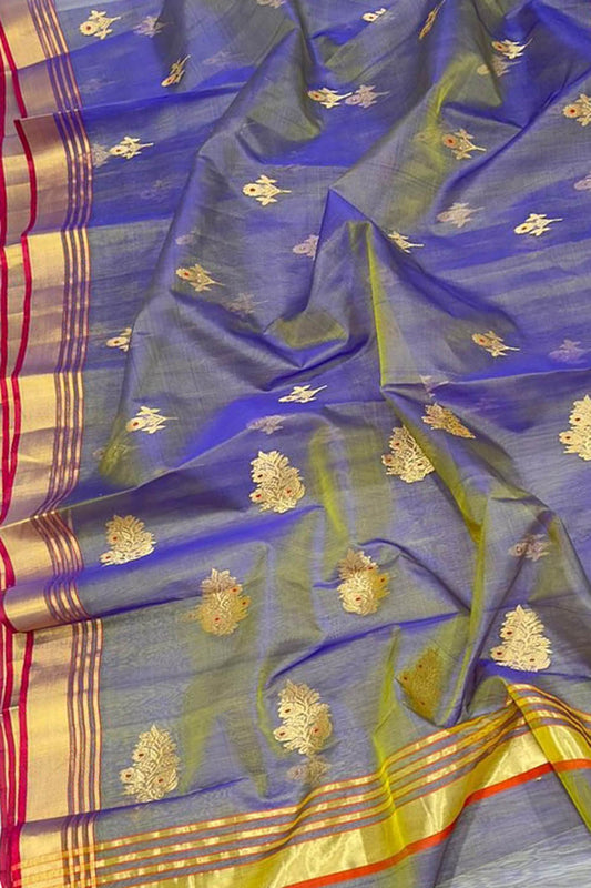 Elegant Purple Chanderi Silk Saree - Luxurion World
