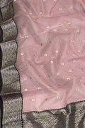 Exquisite Pink Chanderi Handloom Katan Silk Saree - Luxurion World
