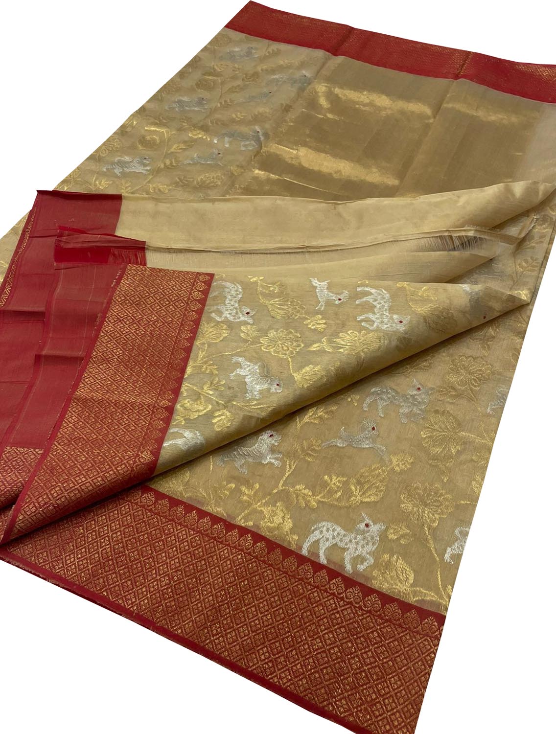 Pastel Chanderi Silk Saree: Handloom Elegance - Luxurion World