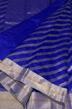 Blue Chanderi Handloom Pure Katan Silk Saree - Luxurion World