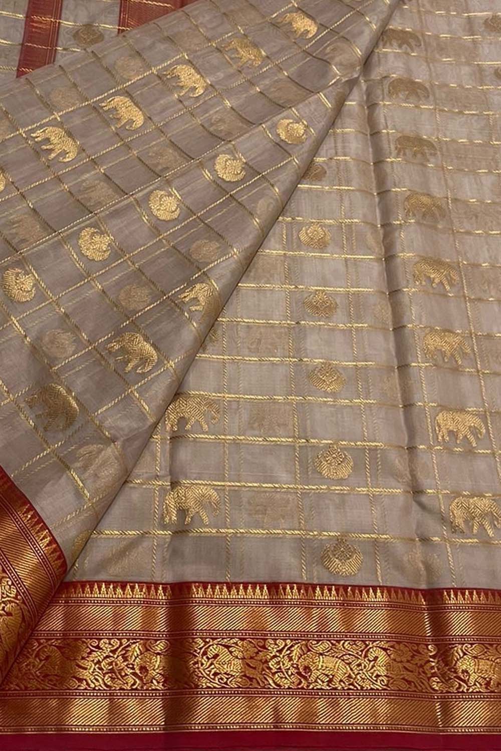Pastel Chanderi Handloom Silk Saree - Luxurion World