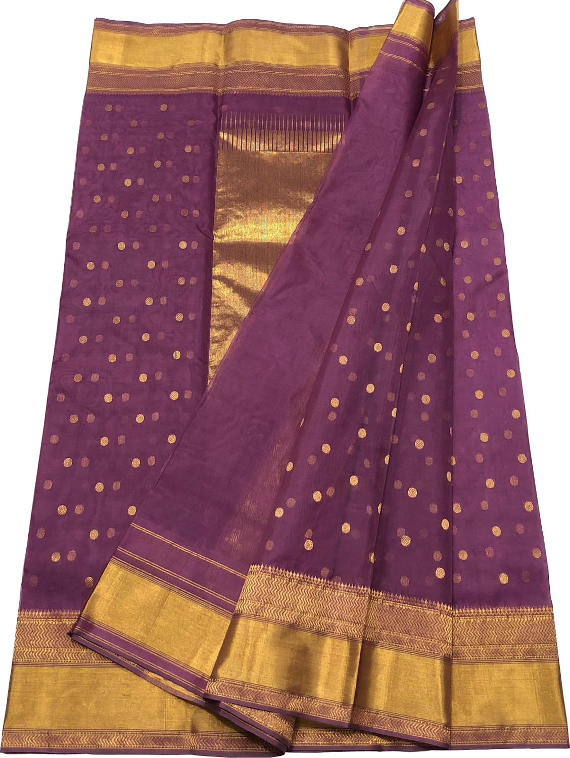 Exquisite Purple Chanderi Handloom Silk Saree - Luxurion World