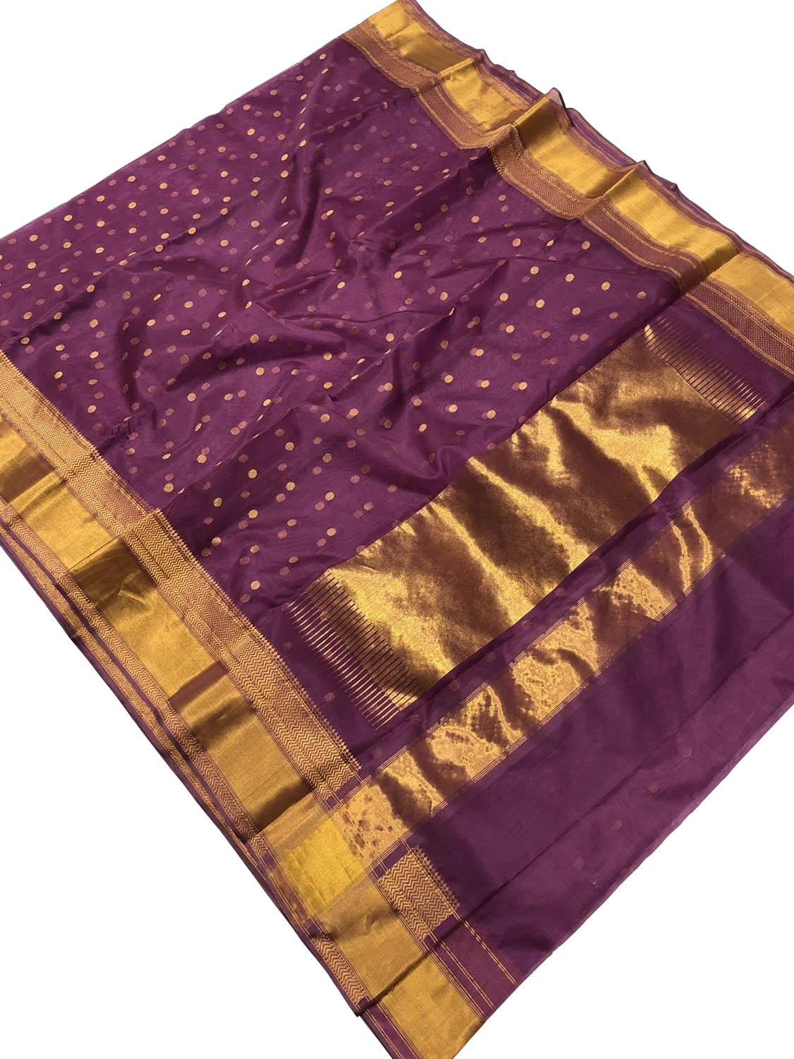Exquisite Purple Chanderi Handloom Silk Saree - Luxurion World