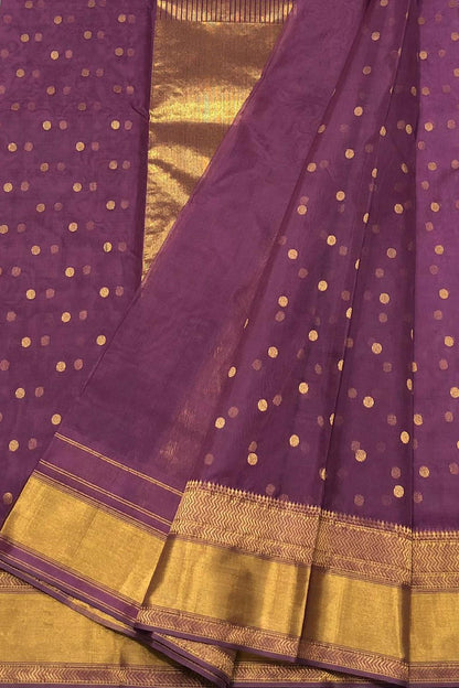 Exquisite Purple Chanderi Handloom Silk Saree - Luxurion World