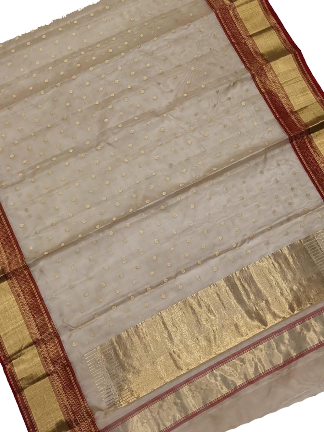 Elegant Pastel Chanderi Silk Saree - Handloom Beauty - Luxurion World