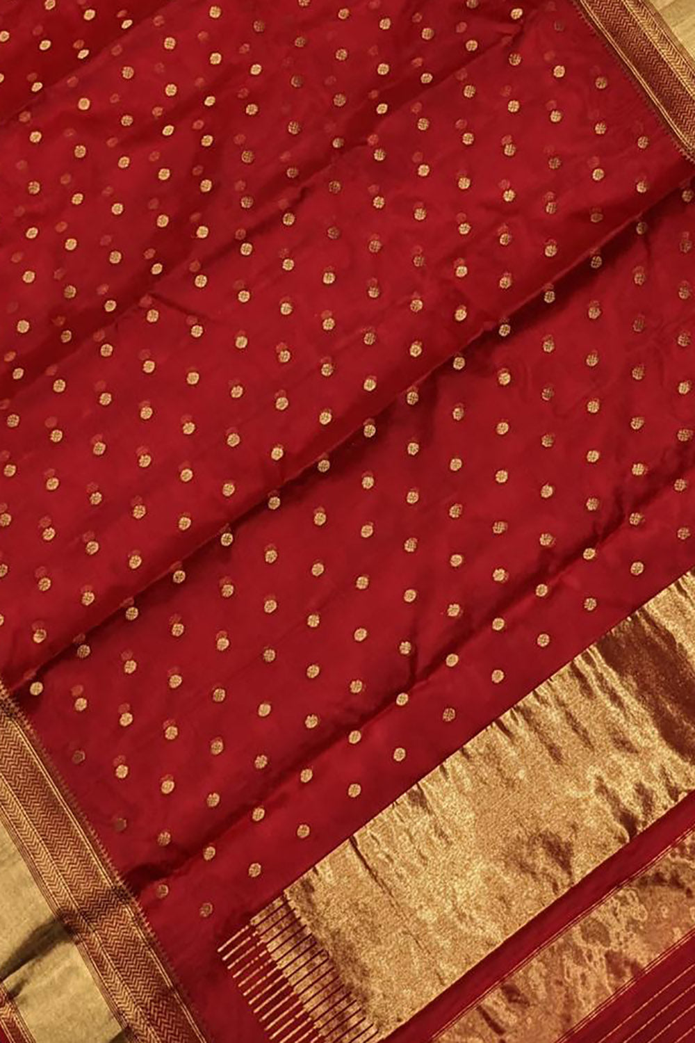 Exquisite Red Chanderi Handloom Silk Saree - Luxurion World