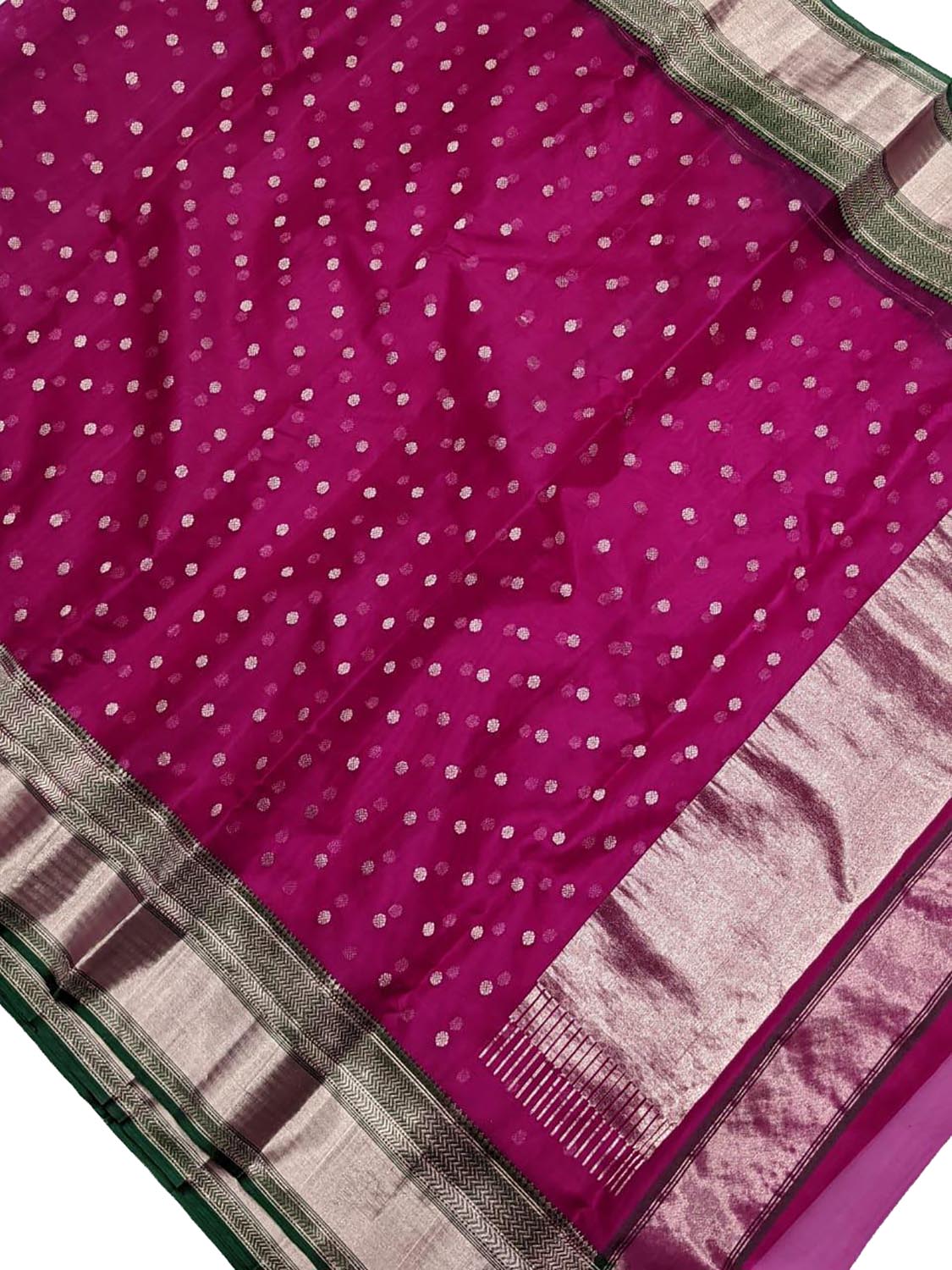 Elegant Pink Chanderi Silk Saree - Handloom Katan Silk - Luxurion World