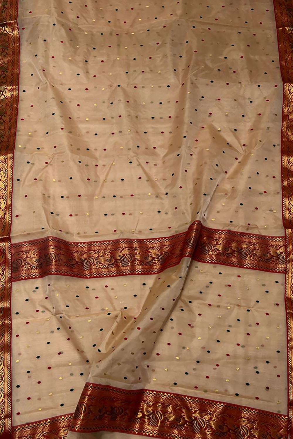 Pastel Chanderi Handloom Pure Katan Silk Saree - Luxurion World