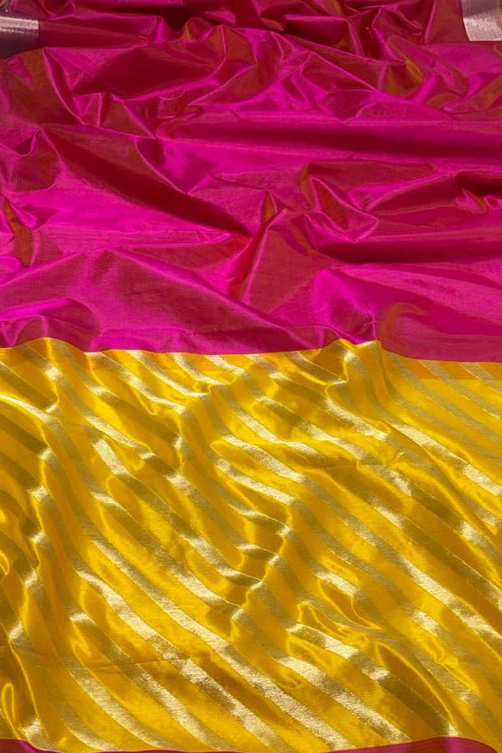 Beautiful Pink Handloom Chanderi Silk Saree - Luxurion World