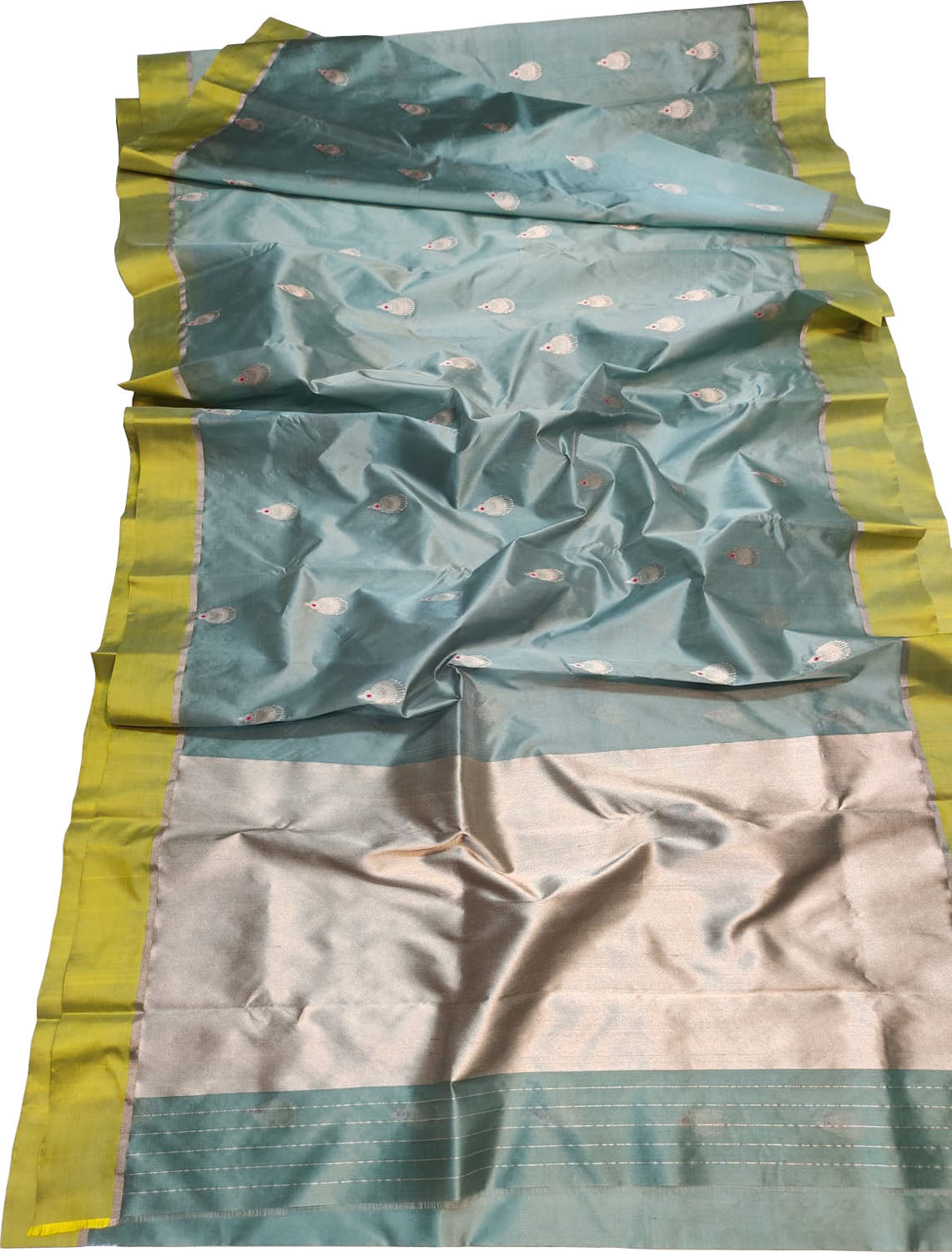 Blue Chanderi Handloom Silk Saree - Pure Elegance - Luxurion World