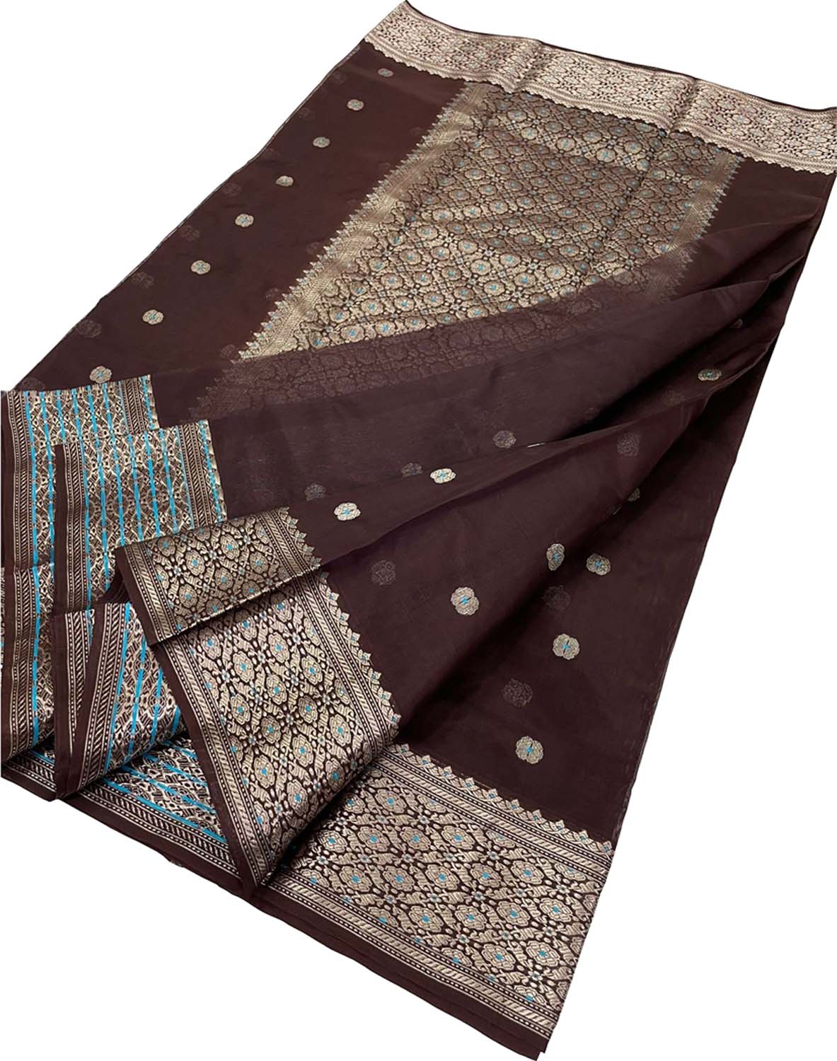 Elegant Brown Chanderi Silk Saree - Luxurion World