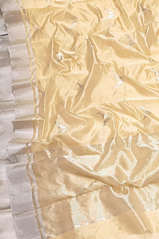 Pastel Chanderi Handloom Silk Saree - Luxurion World