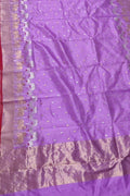 Elegant Purple Silk Saree: Chanderi Handloom Beauty - Luxurion World