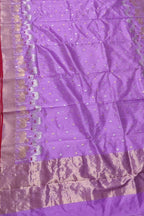 Elegant Purple Silk Saree: Chanderi Handloom Beauty - Luxurion World