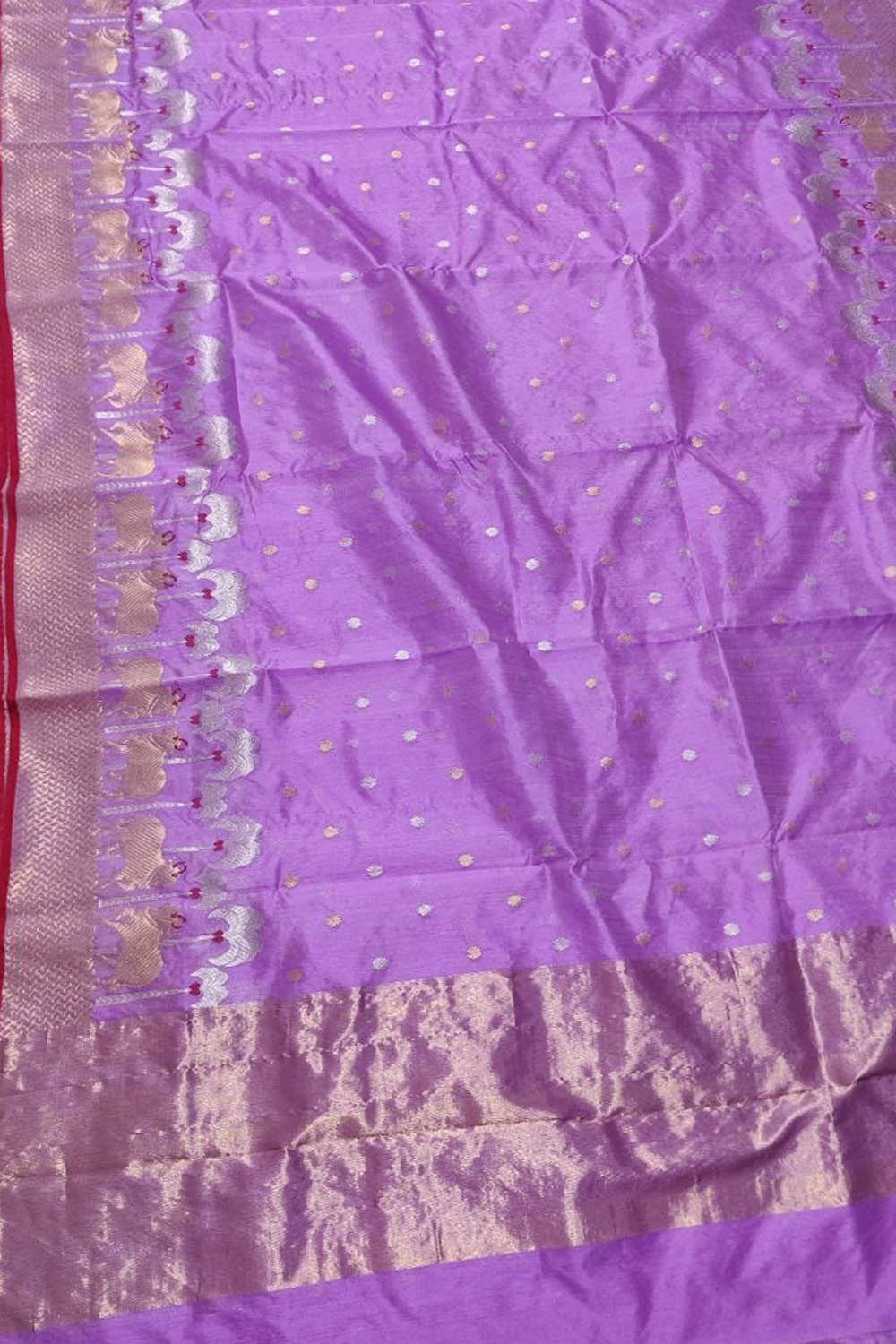Elegant Purple Silk Saree: Chanderi Handloom Beauty - Luxurion World
