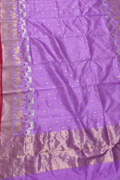 Elegant Purple Silk Saree: Chanderi Handloom Beauty - Luxurion World