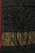 Elegant Black Chanderi Silk Saree - Luxurion World