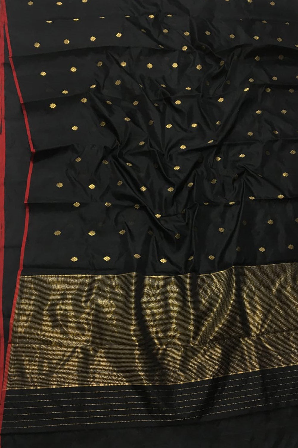 Elegant Black Chanderi Silk Saree - Luxurion World