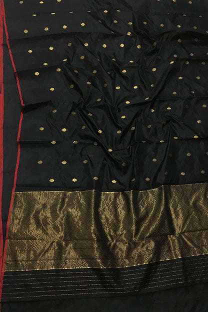 Elegant Black Chanderi Silk Saree - Luxurion World