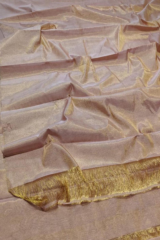 Beautiful Pink Handloom Chanderi Silk Saree - Luxurion World