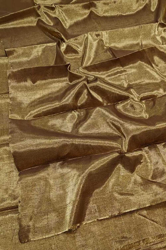 Elegant Brown Handloom Chanderi Silk Saree - Luxurion World