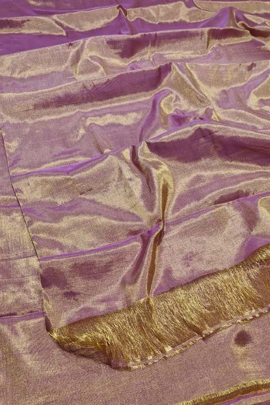 Elegant Purple Handloom Chanderi Silk Saree - Luxurion World