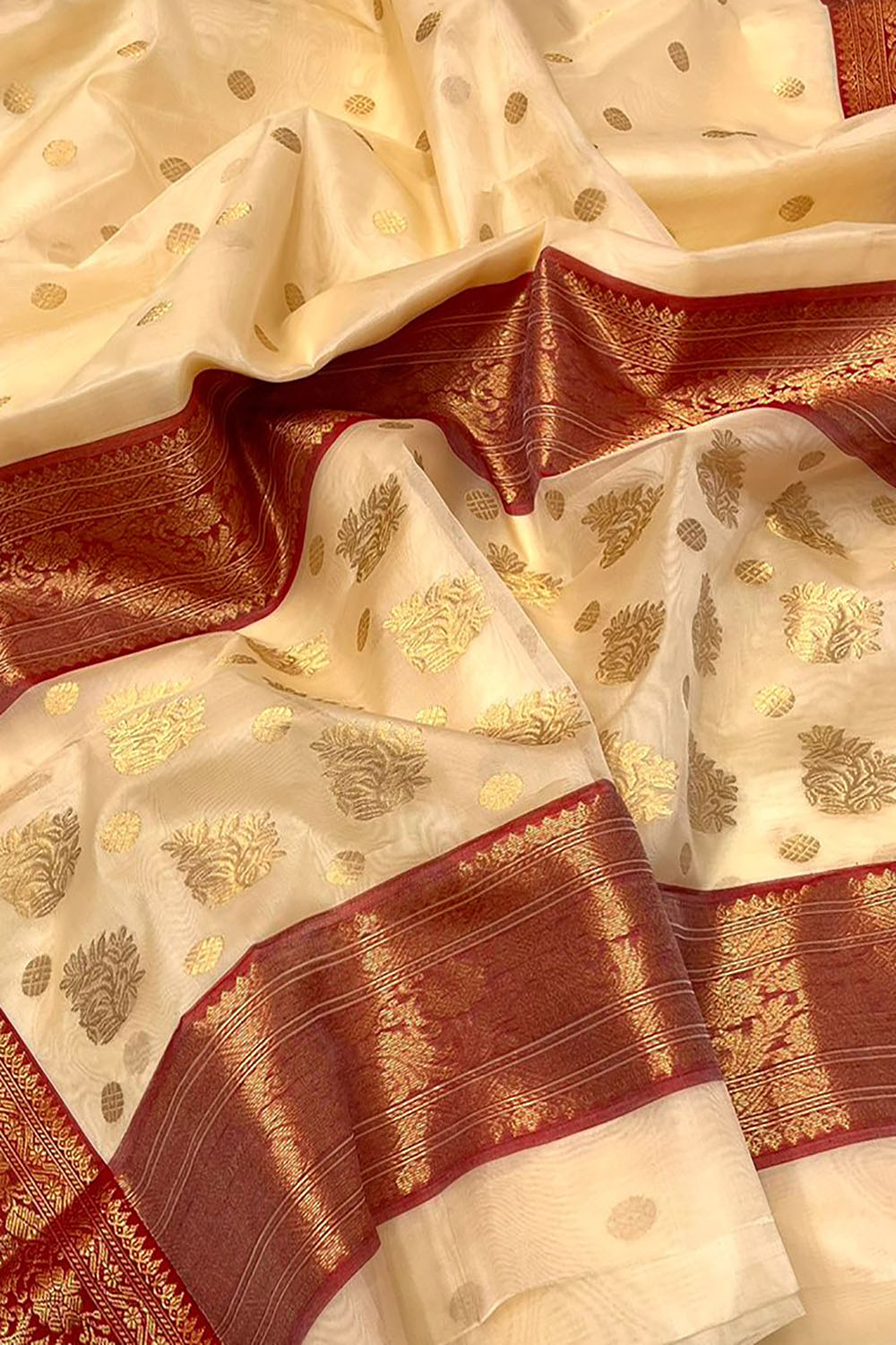 Pastel Chanderi Handloom Pure Katan Silk Saree - Luxurion World