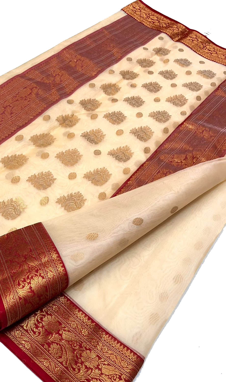 Pastel Chanderi Handloom Pure Katan Silk Saree - Luxurion World