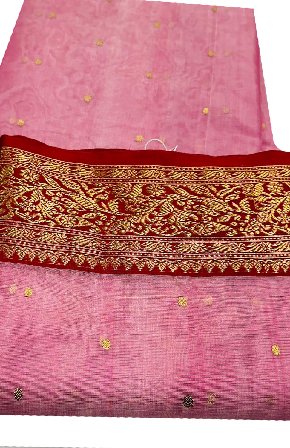 Beautiful Pink Chanderi Handloom Pure Katan Silk Saree - Luxurion World