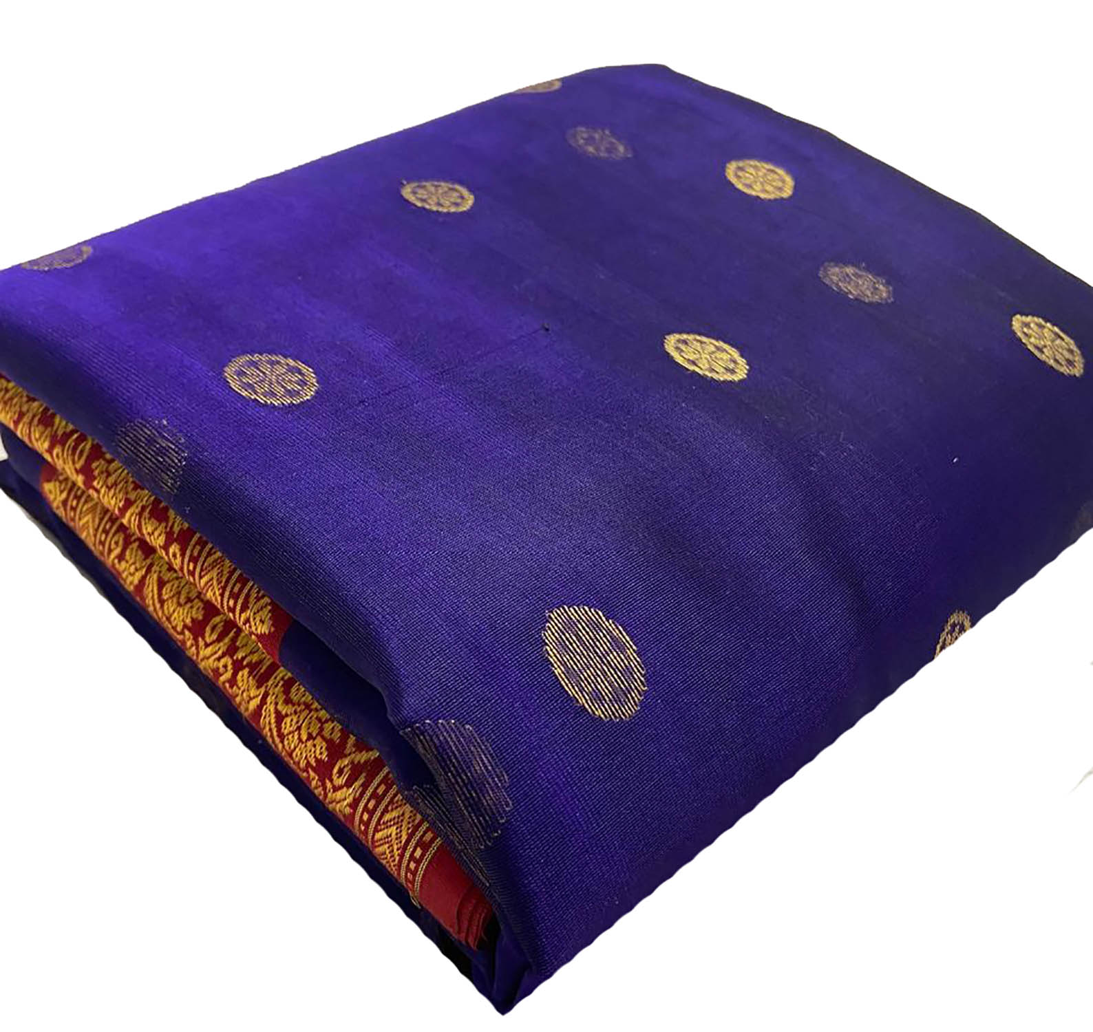 Blue Chanderi Handloom Pure Katan Silk Saree - Luxurion World