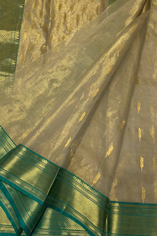 Pastel Chanderi Handloom Pure Katan Silk Saree - Luxurion World