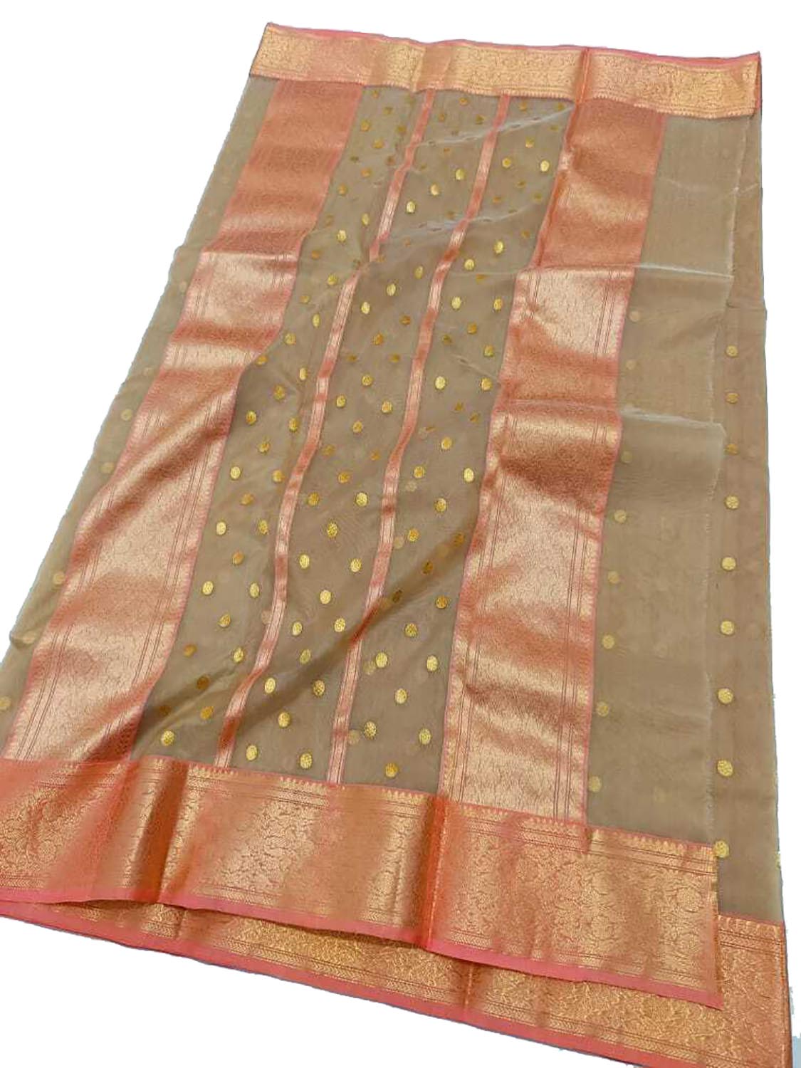 Pastel Chanderi Handloom Pure Katan Silk Saree - Luxurion World