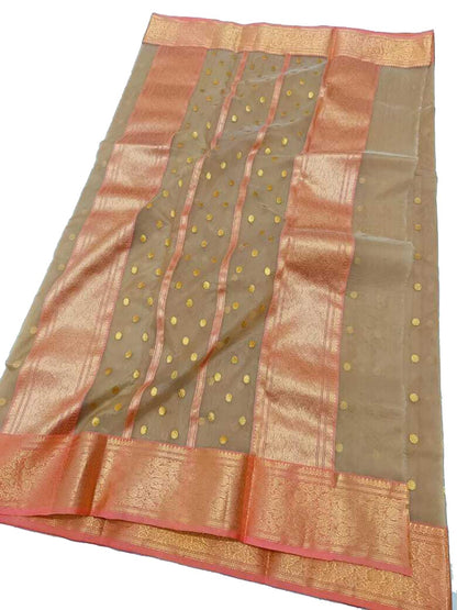 Pastel Chanderi Handloom Pure Katan Silk Saree - Luxurion World
